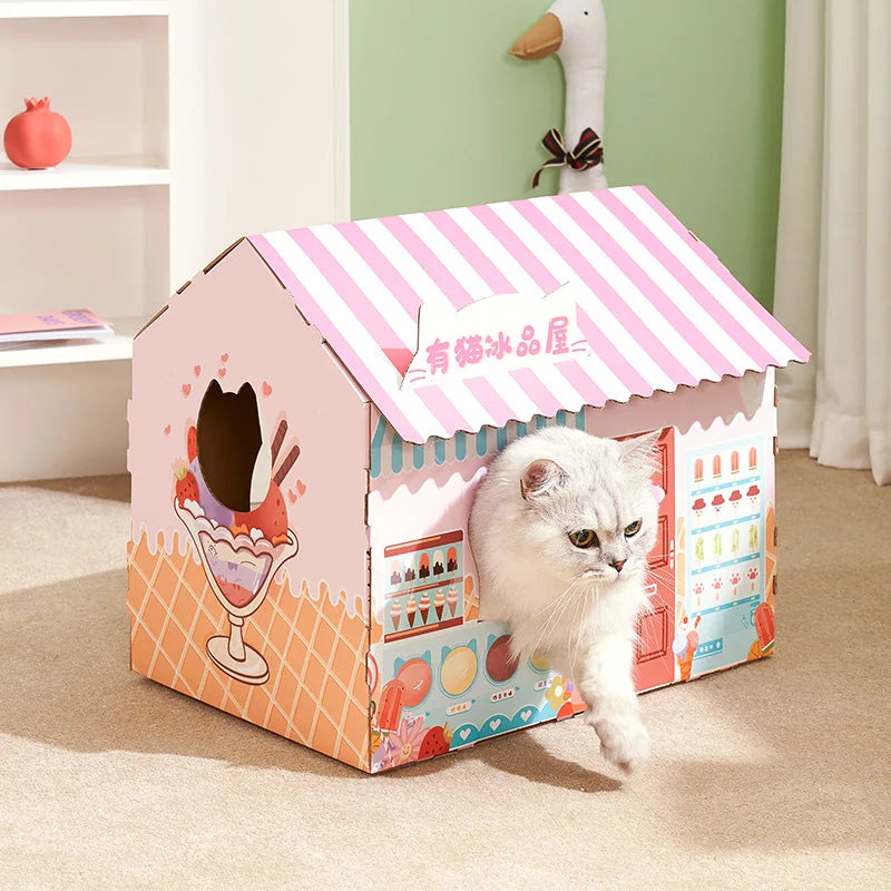 Premium 3-in-1 Eco-Friendly Cat Condo Lounge Sofa & Scratching House