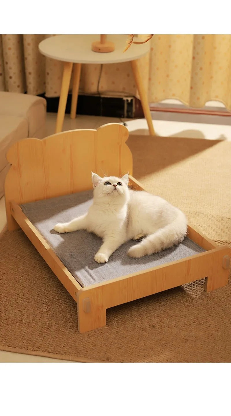 Cute Wooden Shape Luxury Cat Bed | Removable & Washable Four-Season Indoor BED