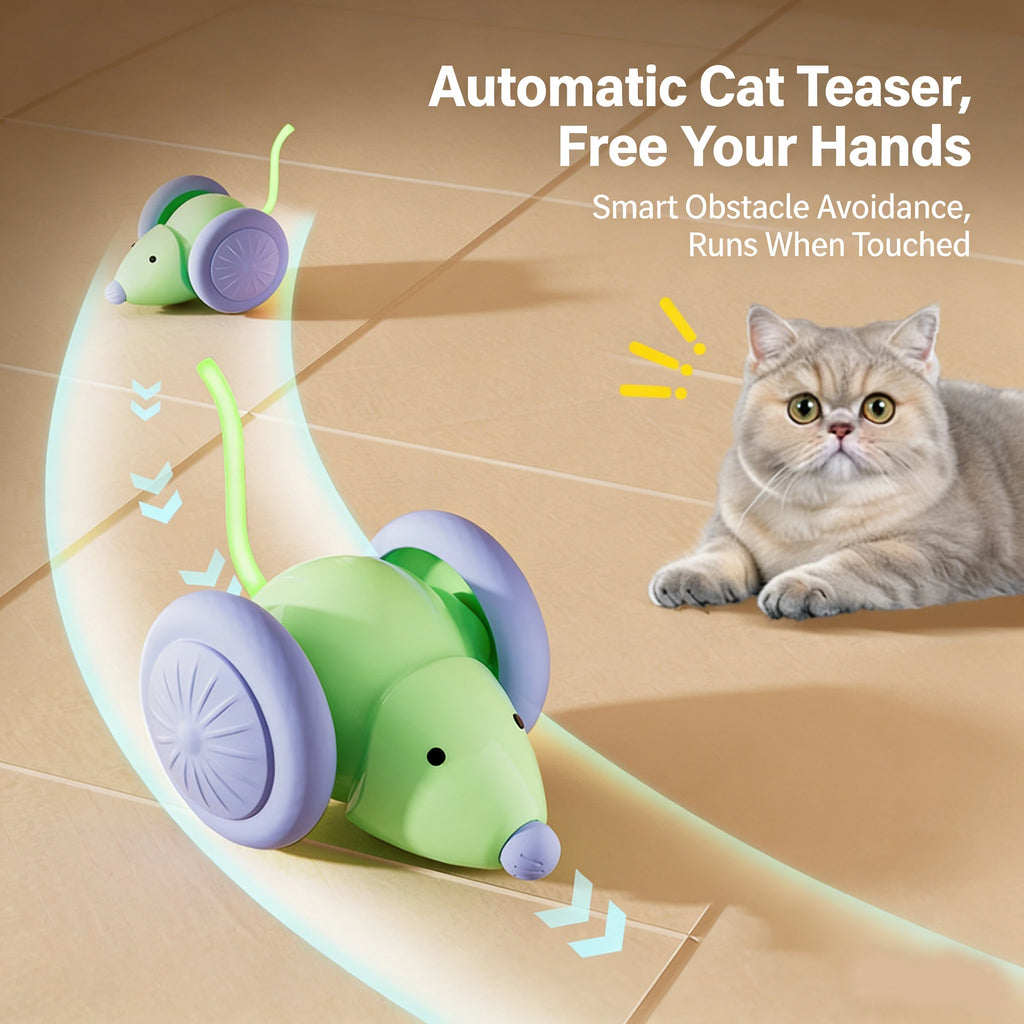 Interactive Electric Running Mouse Self-Playing Cat Toy & Automatic Teaser