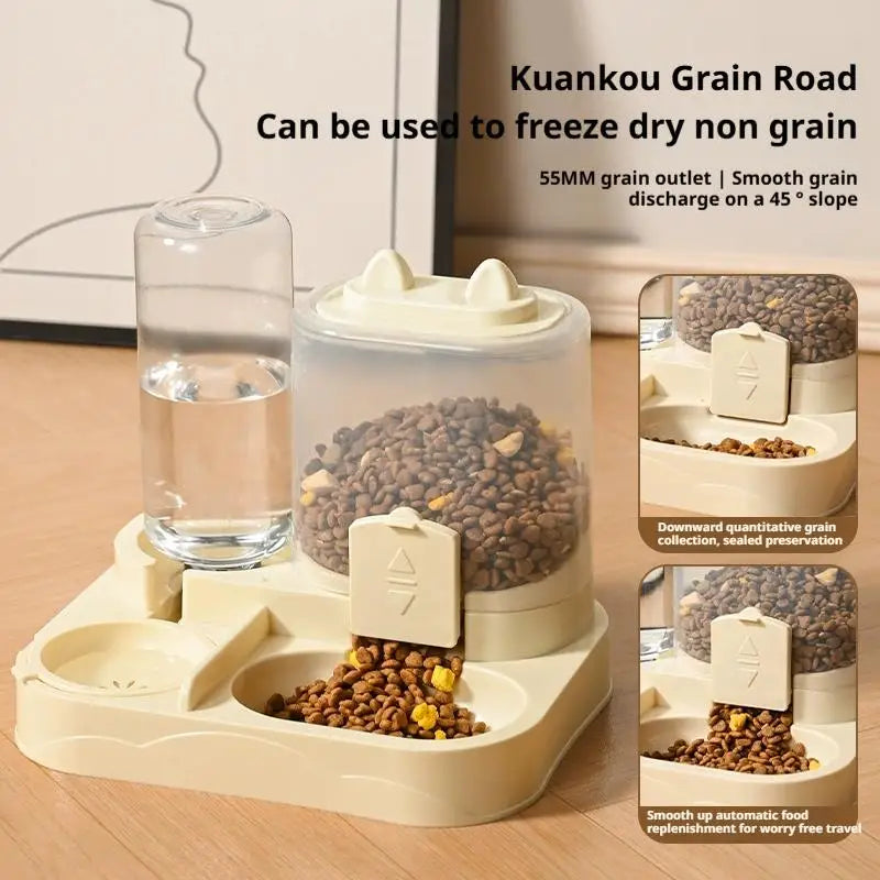 2-in-1 Automatic Food & Water Dispenser Station