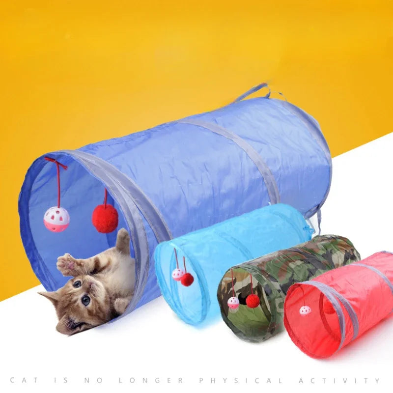 Collapsible Canvas Interactive Cat Tunnel