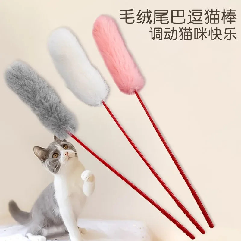 Interactive Ribbon & Feather Cat Wand