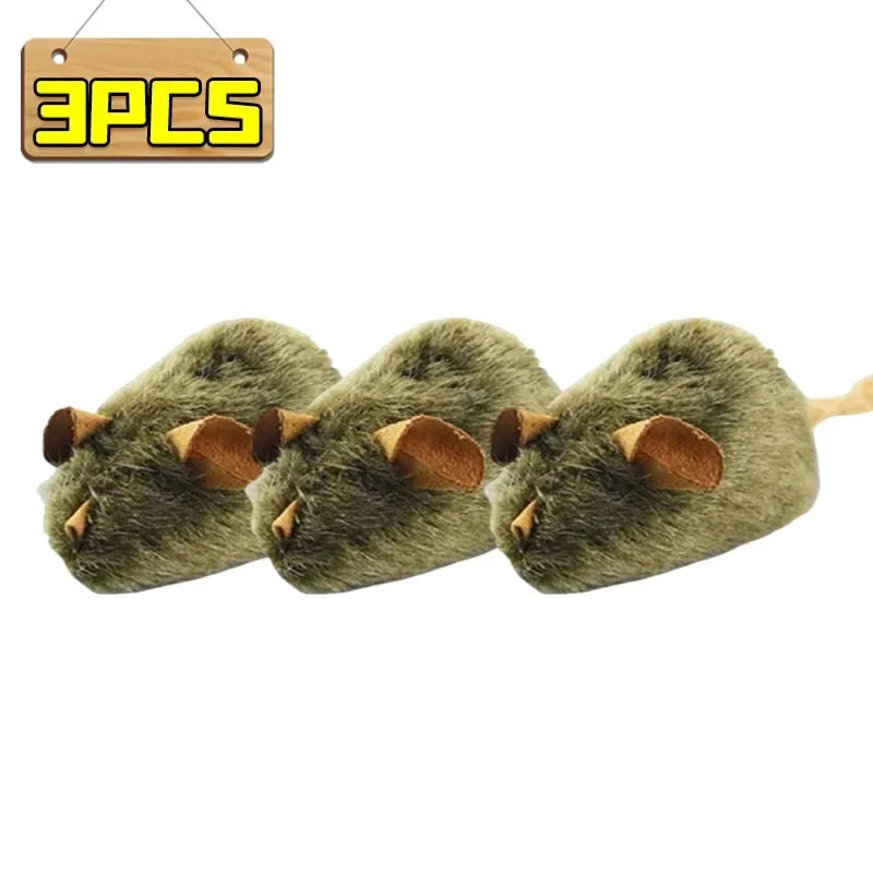 Simulated Squeaking Mouse Plush Cat Toy