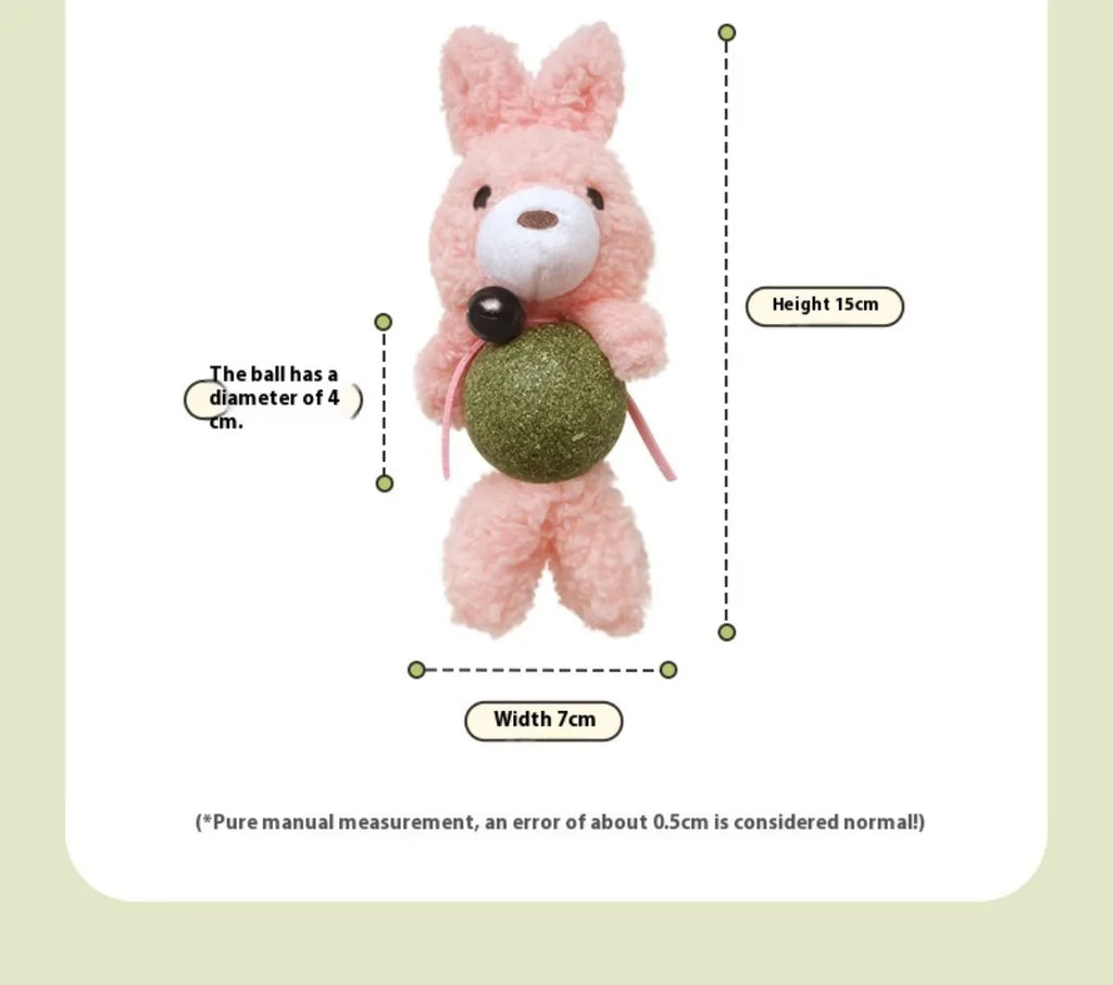 Interactive Catnip Plush Character Toy | Self-Entertainment Dental Chew with Built-In Bell