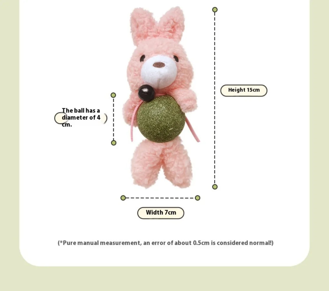 Interactive Catnip Plush Character Toy | Self-Entertainment Dental Chew with Built-In Bell