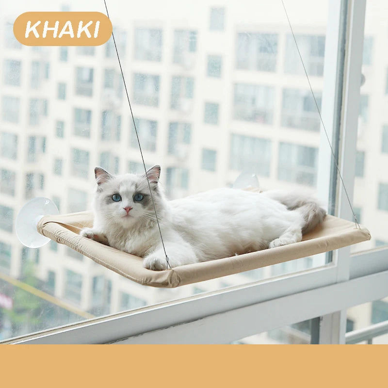 Sunny Window Mount Aerial Cat Hammock | Heavy-Duty 20kg Bearing Glass Window Seat
