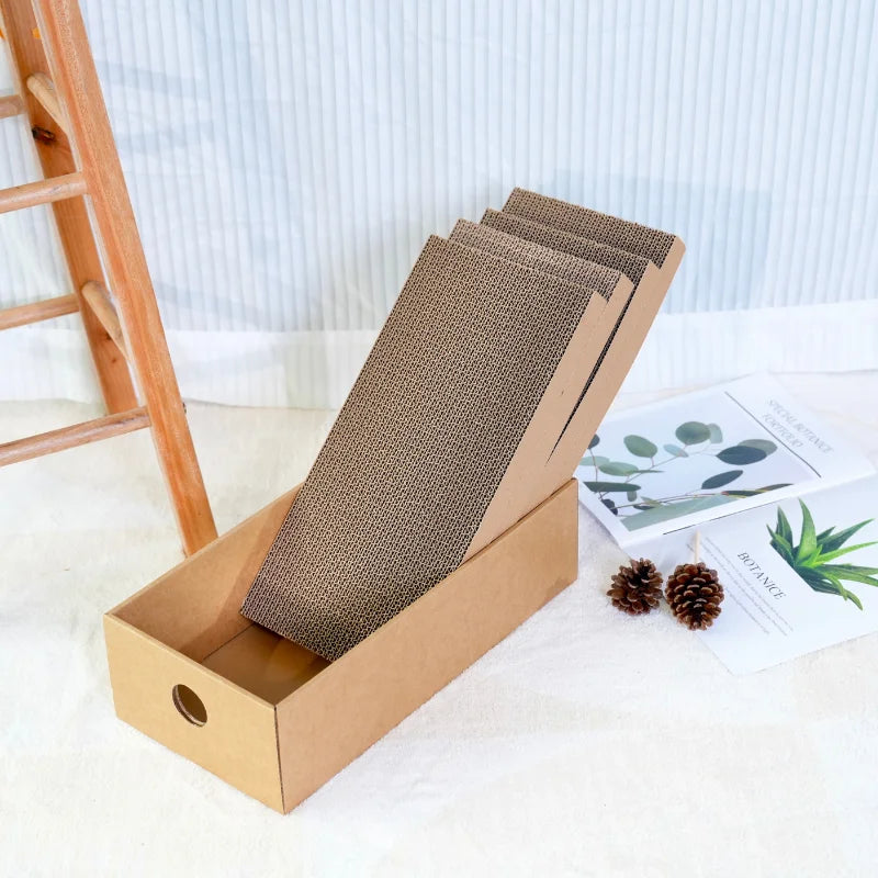 4-in-1 Multi-Layer Wooden Cat Scratcher Box | Heavy-Duty Reversible Cardboard Scratching Station
