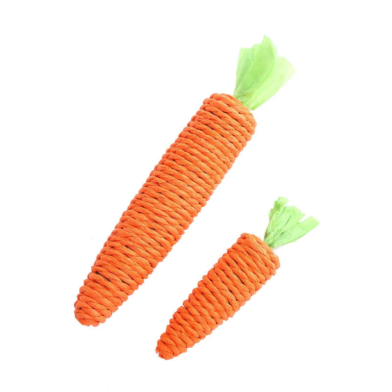 Interactive Carrot Cat Chew Toy | Bite-Resistant Natural Paper Rope Dental Scratcher