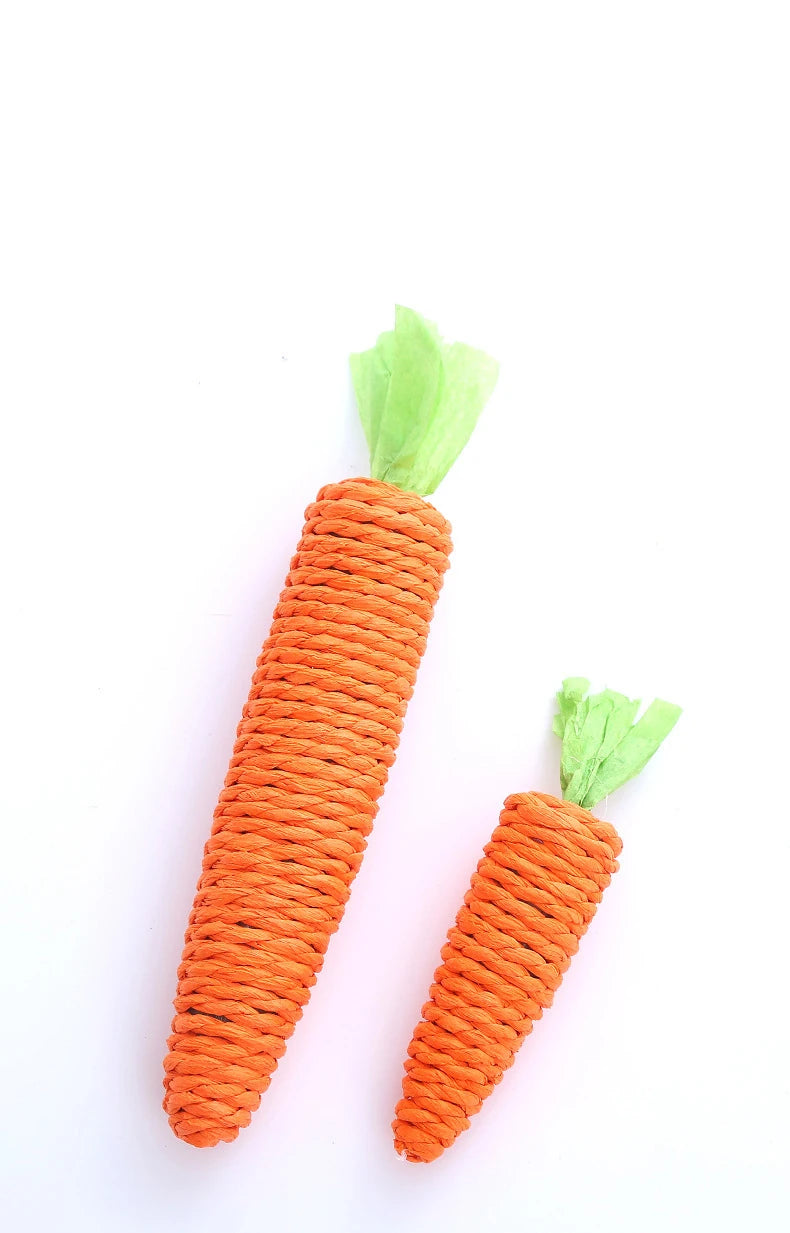 Interactive Carrot Cat Chew Toy | Bite-Resistant Natural Paper Rope Dental Scratcher