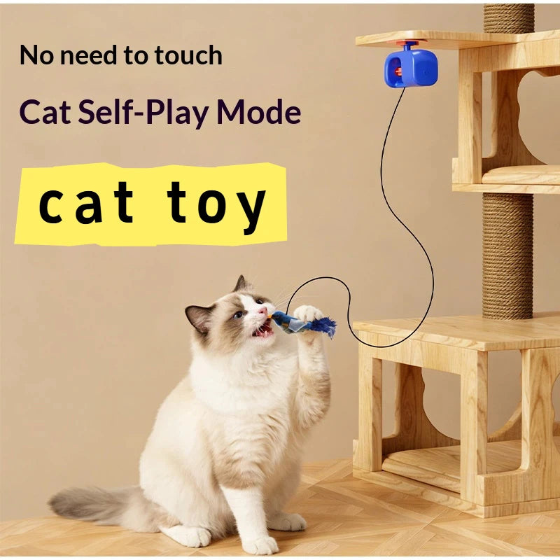 Smart Automatic Yo-Yo Cat Teaser | Motorized Hands-Free Hanging Toy for Bored Cats