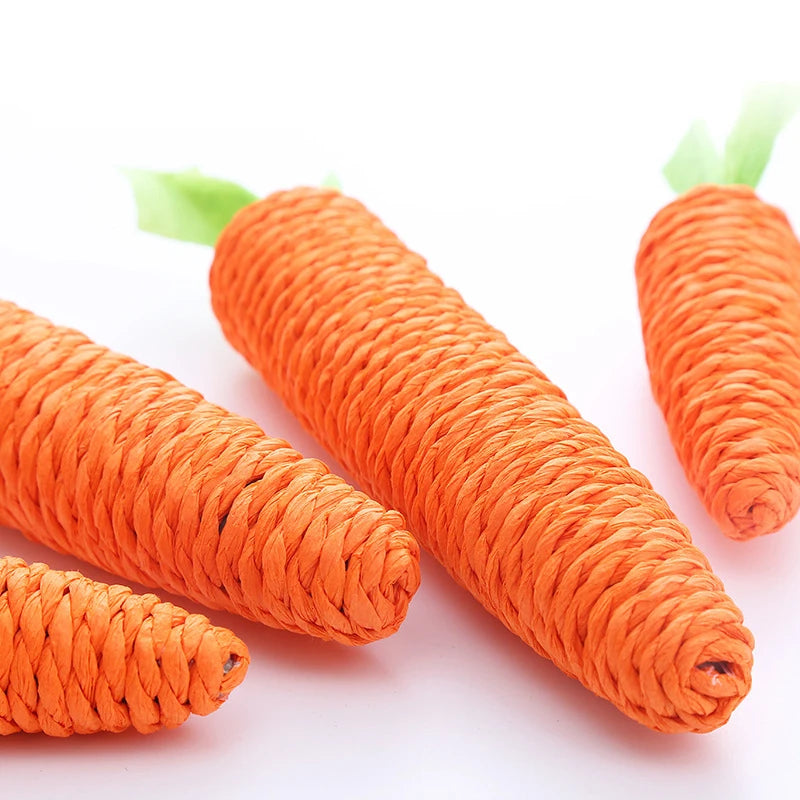 Interactive Carrot Cat Chew Toy | Bite-Resistant Natural Paper Rope Dental Scratcher