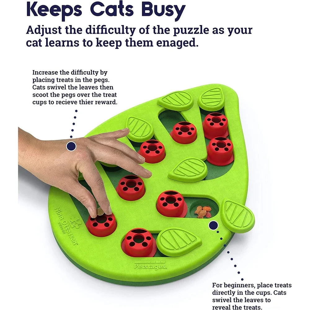 Interactive Cat Puzzle Toy & Slow Feeder Scratch Board