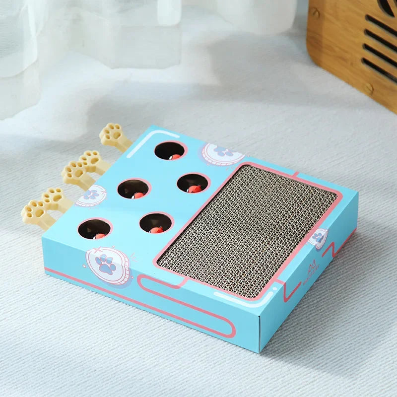 Interactive 3-in-1 Whack-A-Mole Cat Enrichment Toy & Scratching Pad