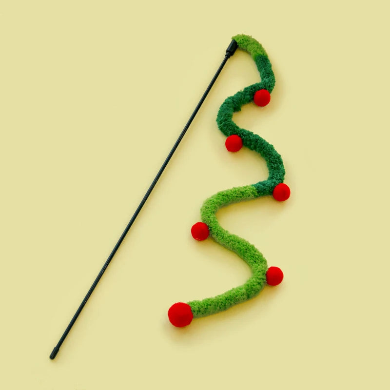 Colorful Caterpillar Interactive Cat Teaser Wand