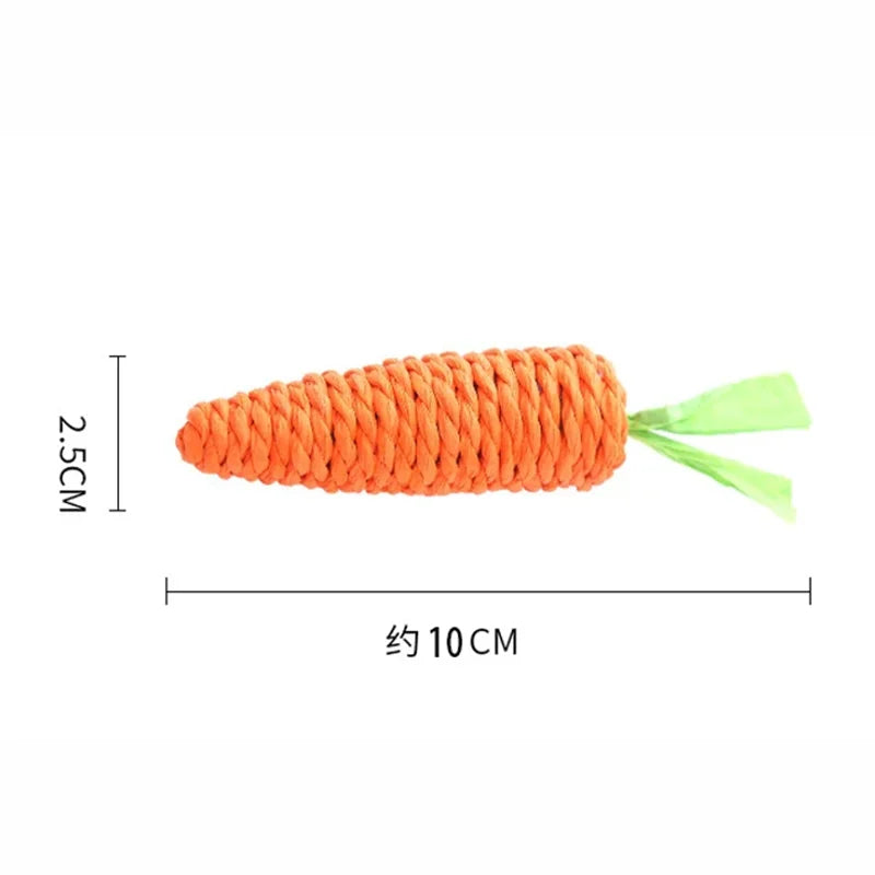 Interactive Carrot Cat Chew Toy | Bite-Resistant Natural Paper Rope Dental Scratcher