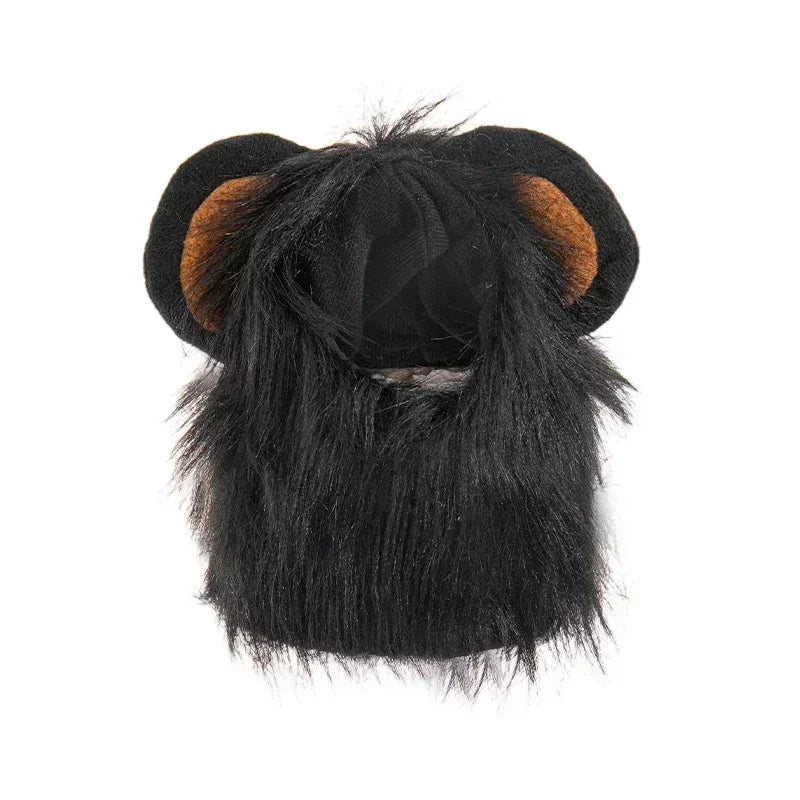 Majestic Lion Mane Cat Wig Hat - Adorable Pet Cosplay Costume with Ears