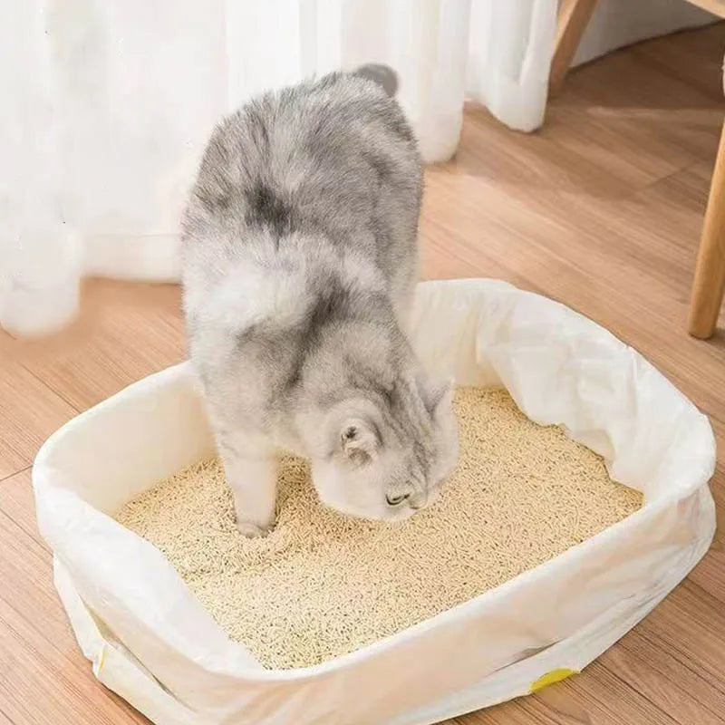 Heavy-Duty Drawstring Cat Litter Box Liners | Multi-Functional Waste Bags for Quick Clean