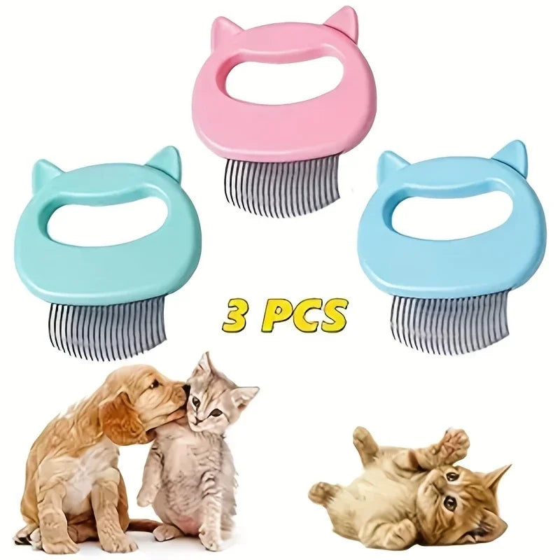 Gentle Detangling Cat Massage Comb - Easy-Grip Shedding & Grooming Brush
