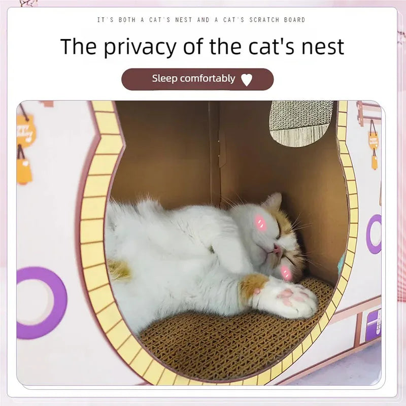 Premium 3-in-1 Eco-Friendly Cat Condo Lounge Sofa & Scratching House