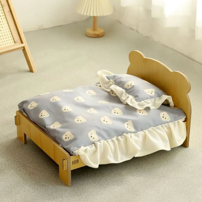 Cute Wooden Shape Luxury Cat Bed | Removable & Washable Four-Season Indoor BED
