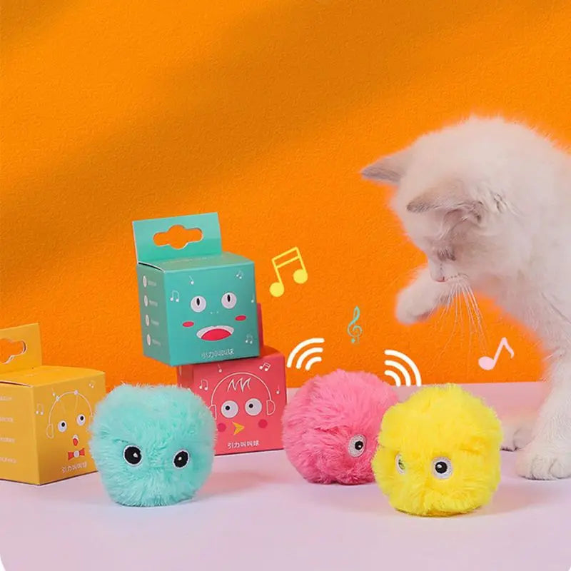 Smart Interactive Chirping Cat Ball | Pet-Safe Plush Sounding Toy with Catnip Pouch