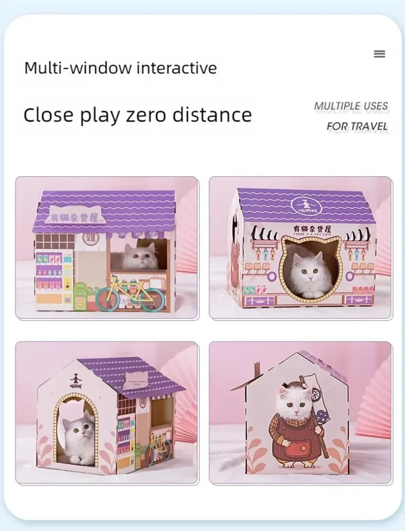 Premium 3-in-1 Eco-Friendly Cat Condo Lounge Sofa & Scratching House