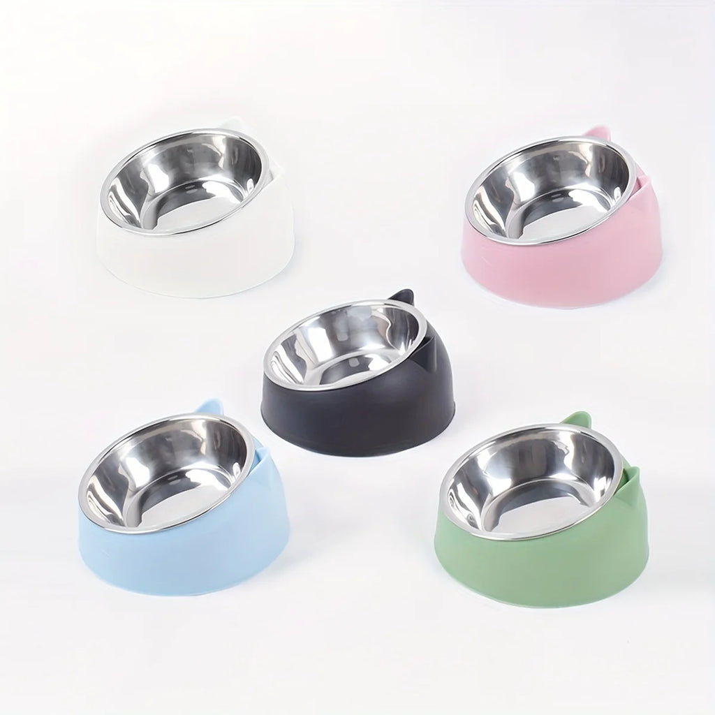 Orthopedic Elevated Stainless Steel Cat Bowl – Protect Your Cat's Neck & Digestion