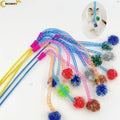 MOONBIFFY Flexible Interactive Cat Teaser Wand with Plush Hunting Ball