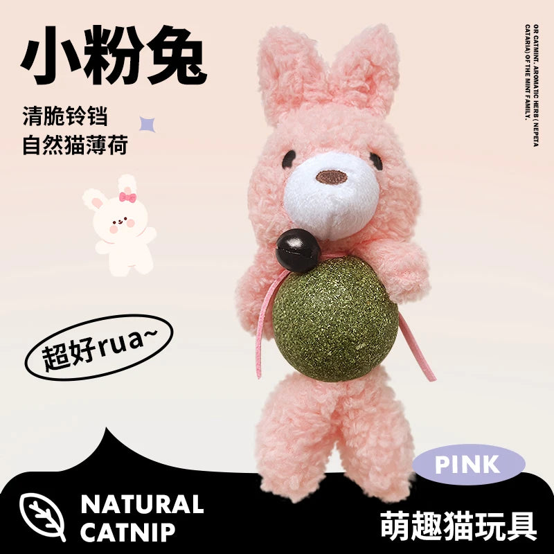 Interactive Catnip Plush Character Toy | Self-Entertainment Dental Chew with Built-In Bell