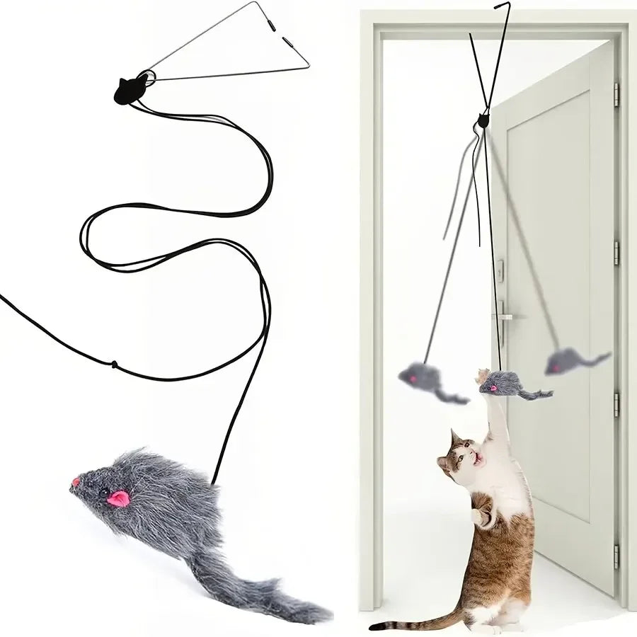Hanging Door Retractable Bungee Mouse Toy