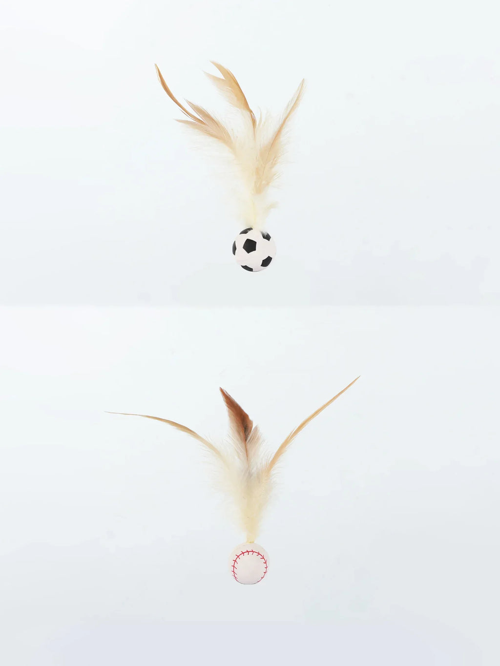 Elastic Silicone Bouncy Ball with Feathers Cat Toy