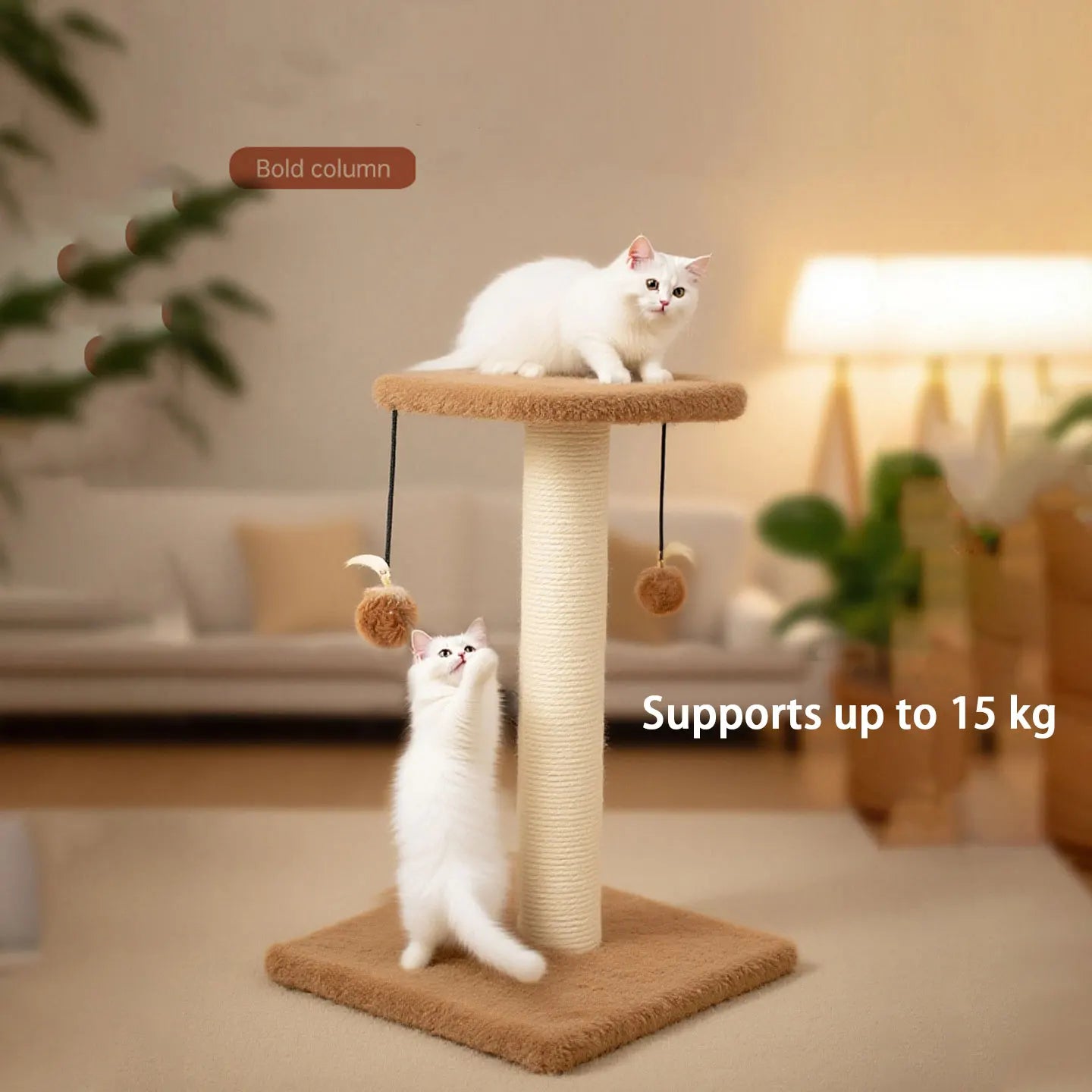 Agave Cactus Kitten Scratching Post with Teaser Toy