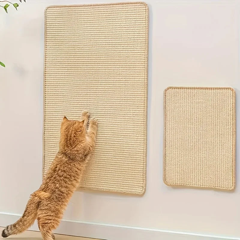 Heavy-Duty Wall-Mounted Cat Scratching Pad with Sofa-Safe Velcro Mounts