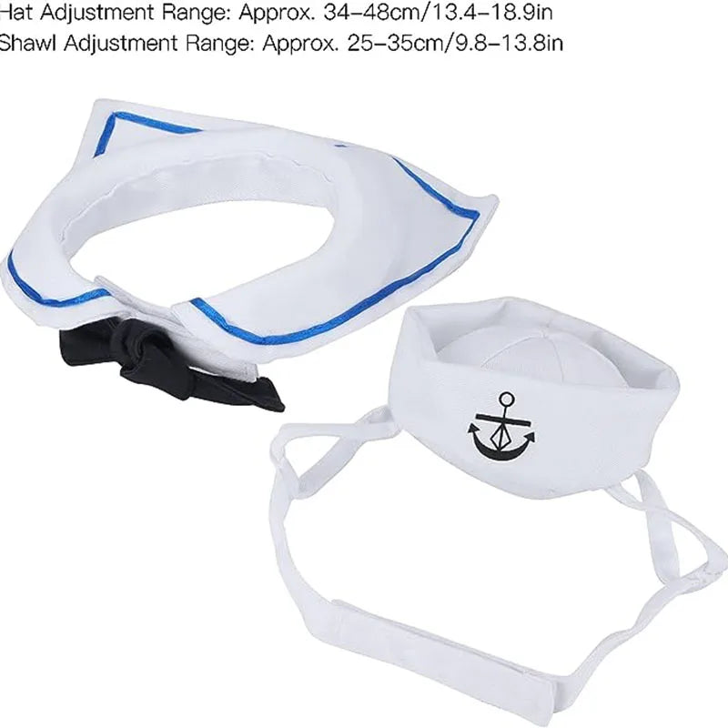 Nautical Navy Sailor Cat Cosplay Costume - Cute Two-Piece Pet Apparel Set