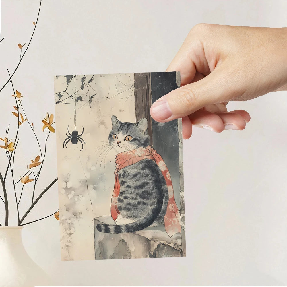Tokyo Gallery 32-Piece Ukiyo-E Japanese Cat Postcard Set