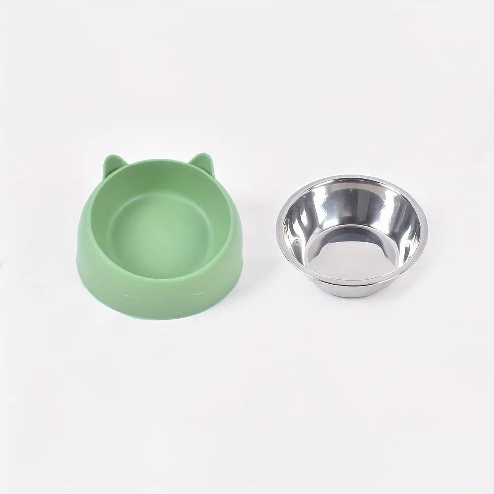 Orthopedic Elevated Stainless Steel Cat Bowl – Protect Your Cat's Neck & Digestion