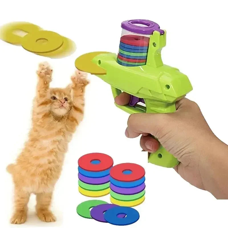 Interactive Flying Disc Cat Launcher | 16-Piece Pet Agility & Fetch Toy Set