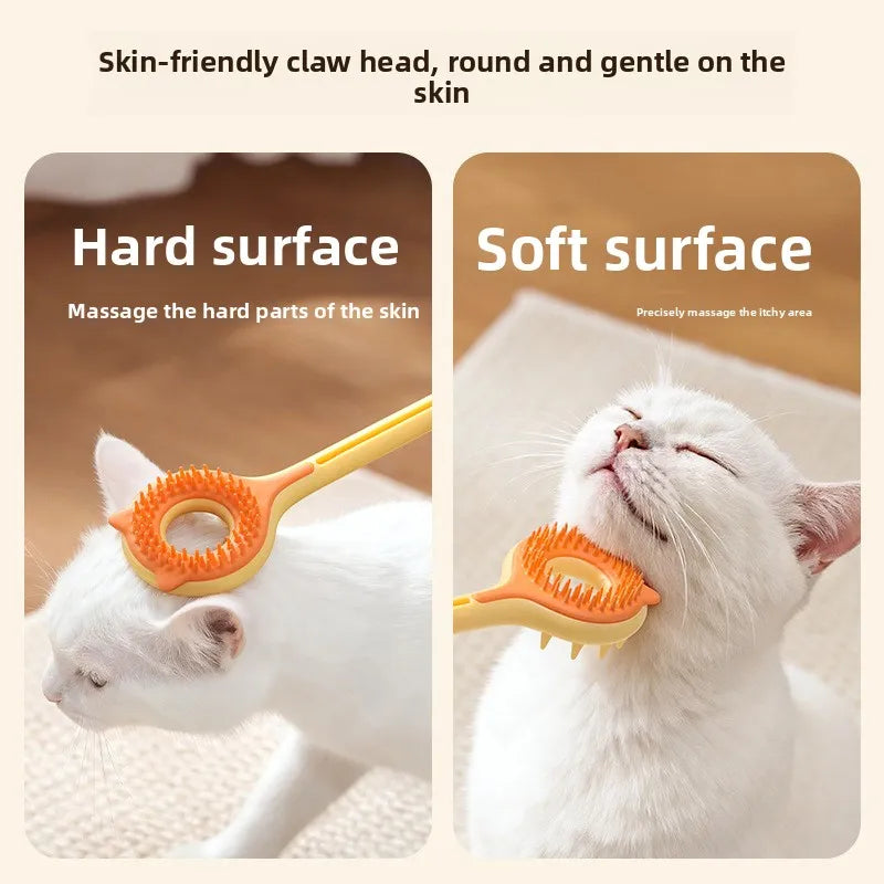 2-in-1 Retractable Kitten Teaser Wand & Grooming Massager