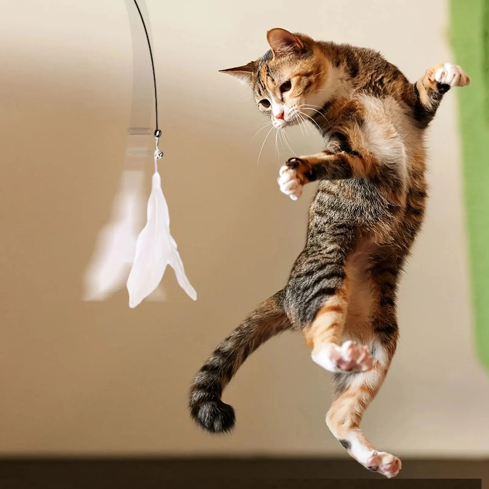 Hands-Free Suction Cup Cat Feather Wand – The Ultimate Boredom Buster!