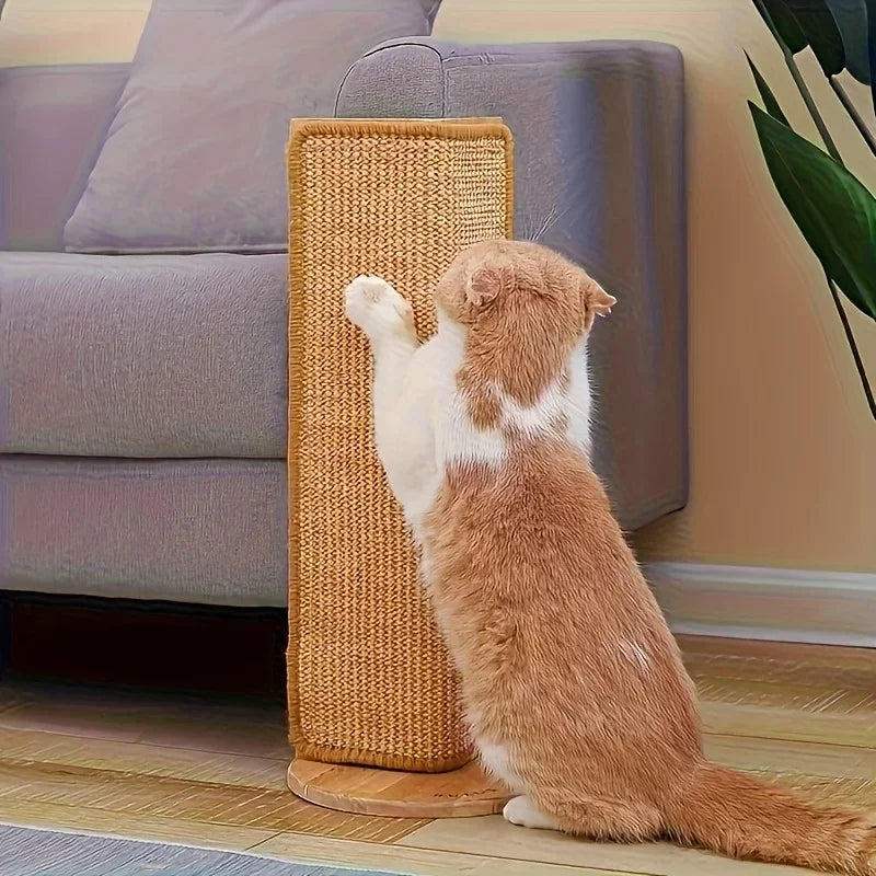 Heavy-Duty Wall-Mounted Cat Scratching Pad with Sofa-Safe Velcro Mounts