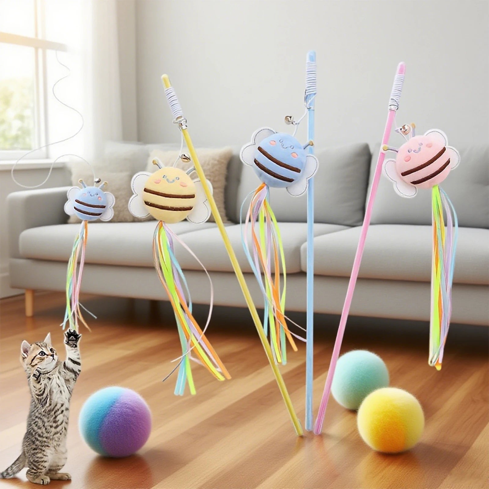 Busy Bee Interactive Tassel Cat Wand