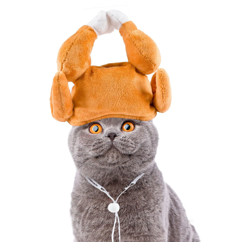 Feast Mode Turkey & Chicken Leg Pet Costume Hat