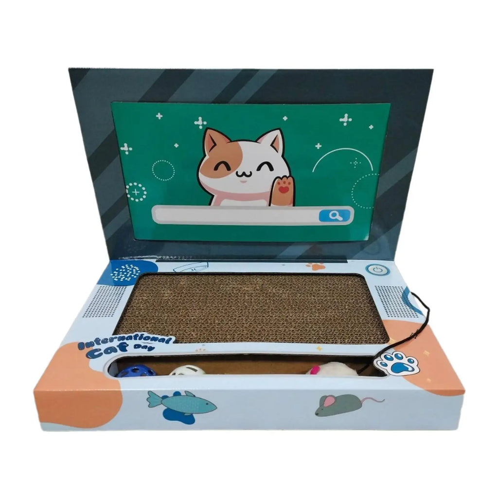 Serenable 3-in-1 Foldable Cat "Laptop" Scratcher & Interactive Play Station