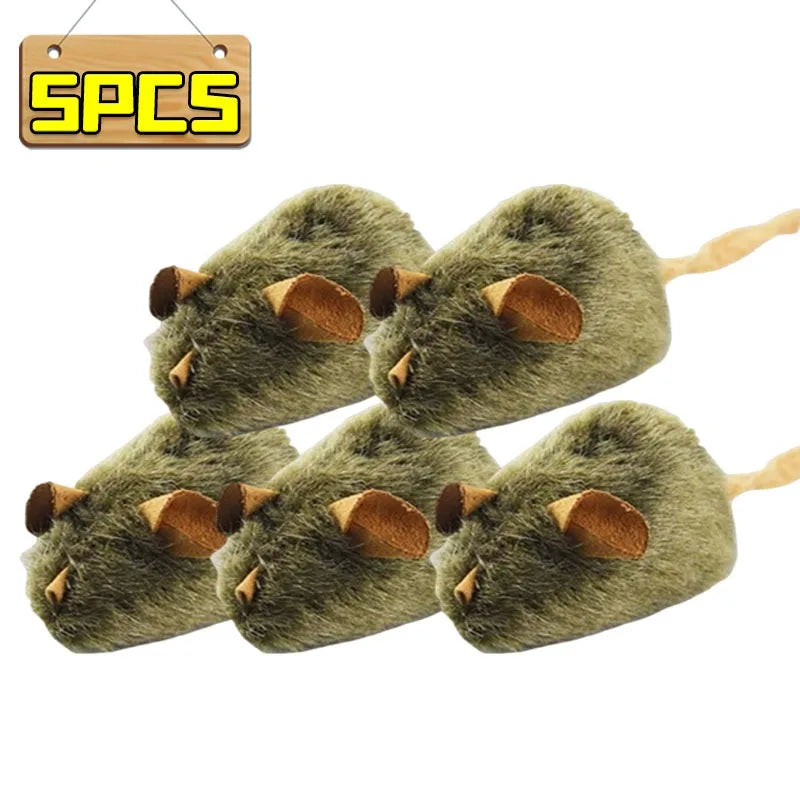 Simulated Squeaking Mouse Plush Cat Toy
