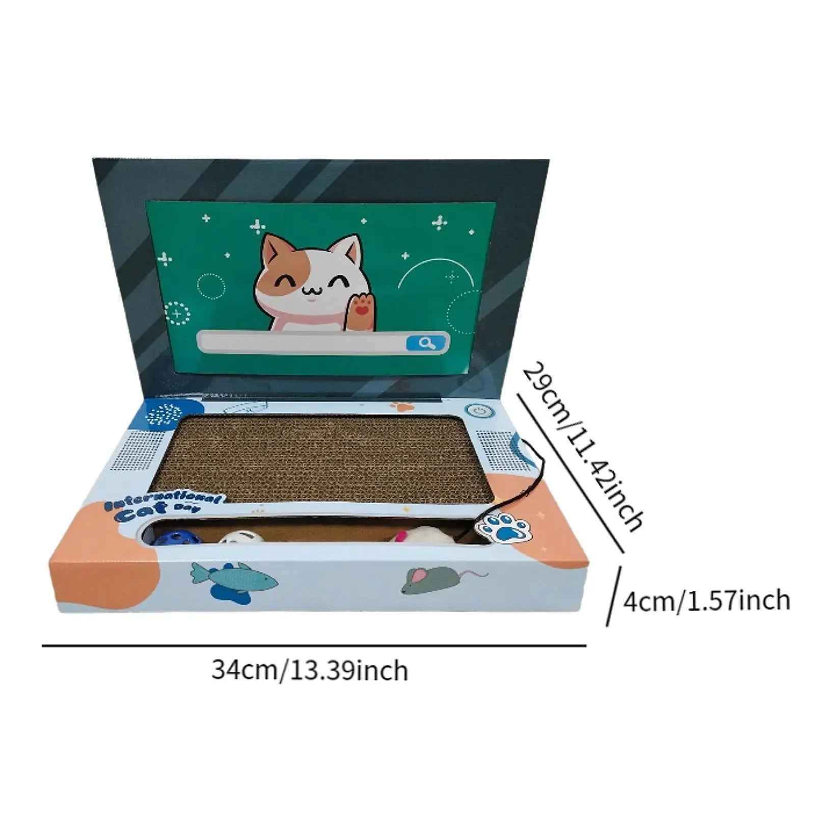 Serenable 3-in-1 Foldable Cat "Laptop" Scratcher & Interactive Play Station