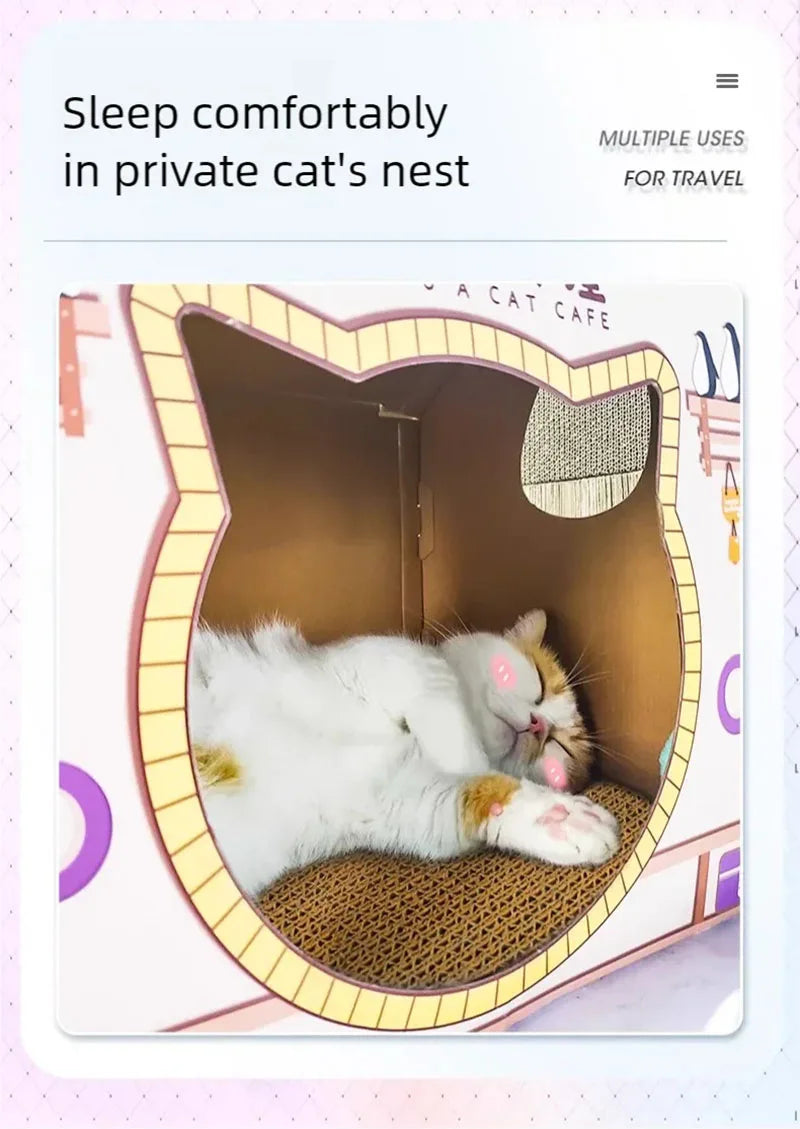 Premium 3-in-1 Eco-Friendly Cat Condo Lounge Sofa & Scratching House