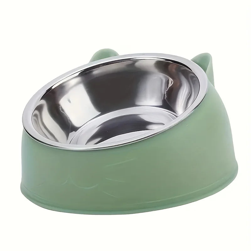 Orthopedic Elevated Stainless Steel Cat Bowl – Protect Your Cat's Neck & Digestion