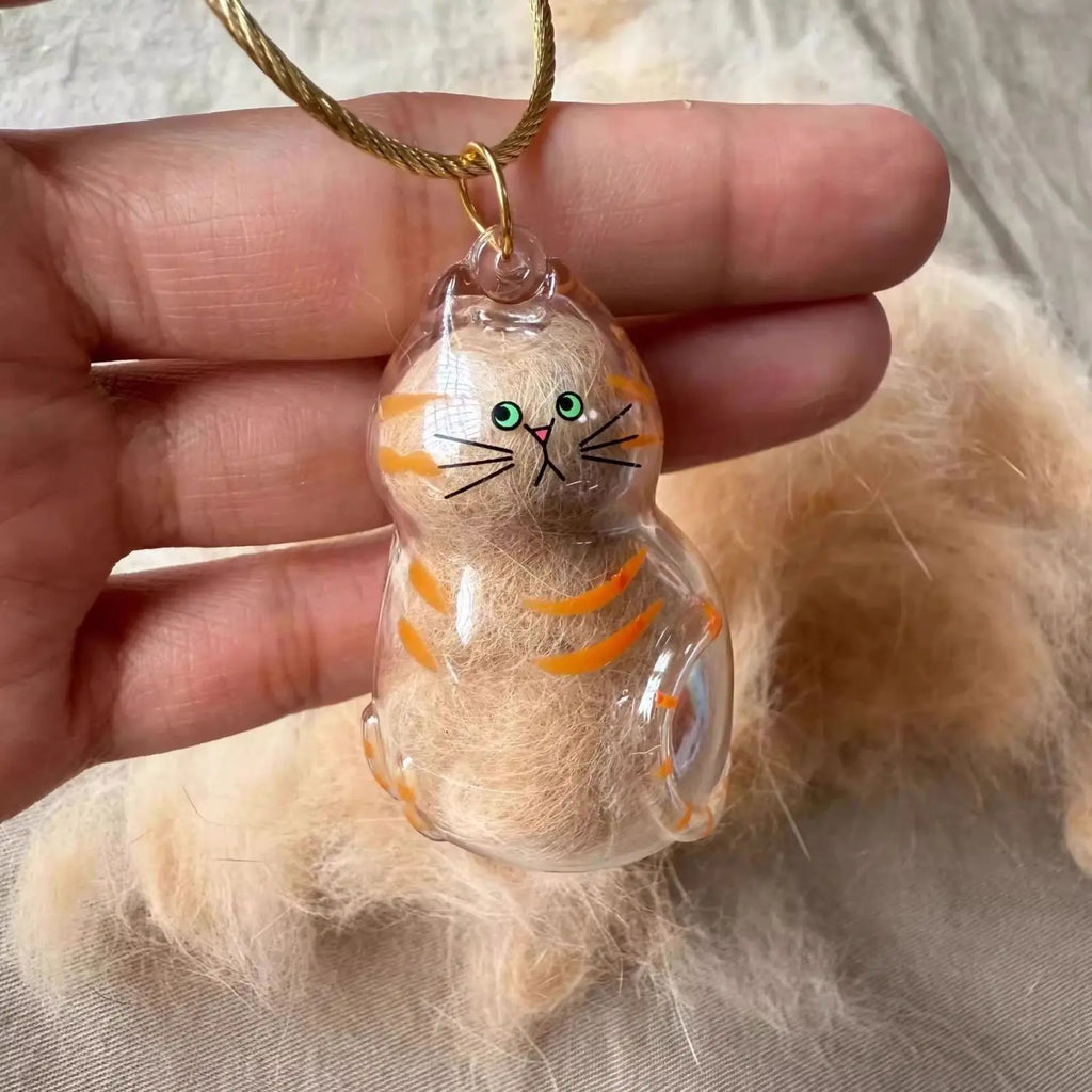 The Forever Close Cat Hair Memorial Storage Keychain