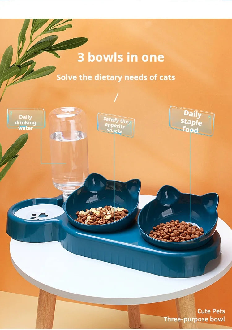 3-in-1 Ergonomic Automatic Pet Feeder Station