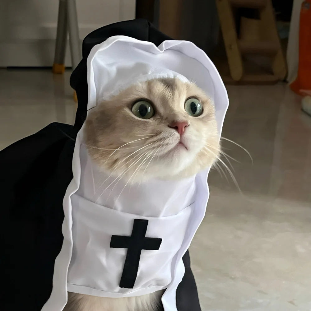Cute Cat Nun Halloween Costume